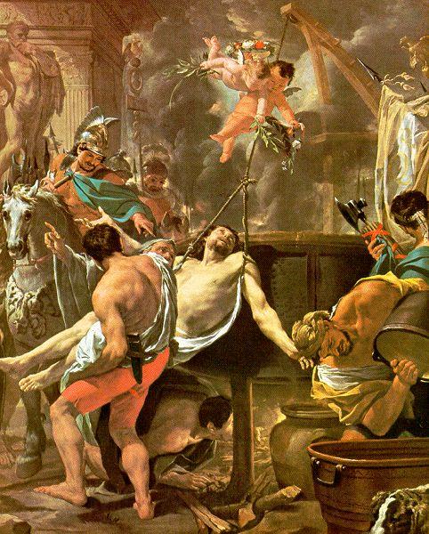 Brun, Charles Le The Martyrdom of St. John the Evangelist at the Porta Latina Germany oil painting art